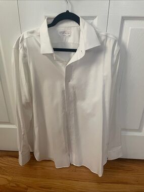 Lorenzo Uomo White Long-Sleeve Dress Shirt - Classic Point Collar